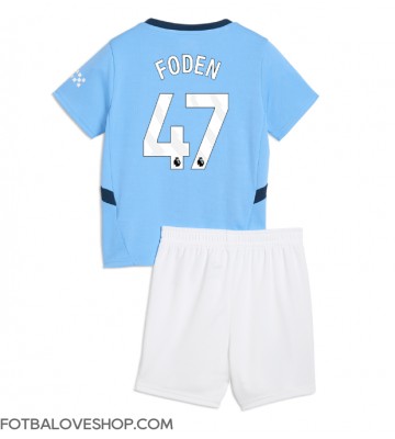 Manchester City Phil Foden #47 Dětské Domácí Dres 2024-25 Krátký Rukáv (+ trenýrky)
